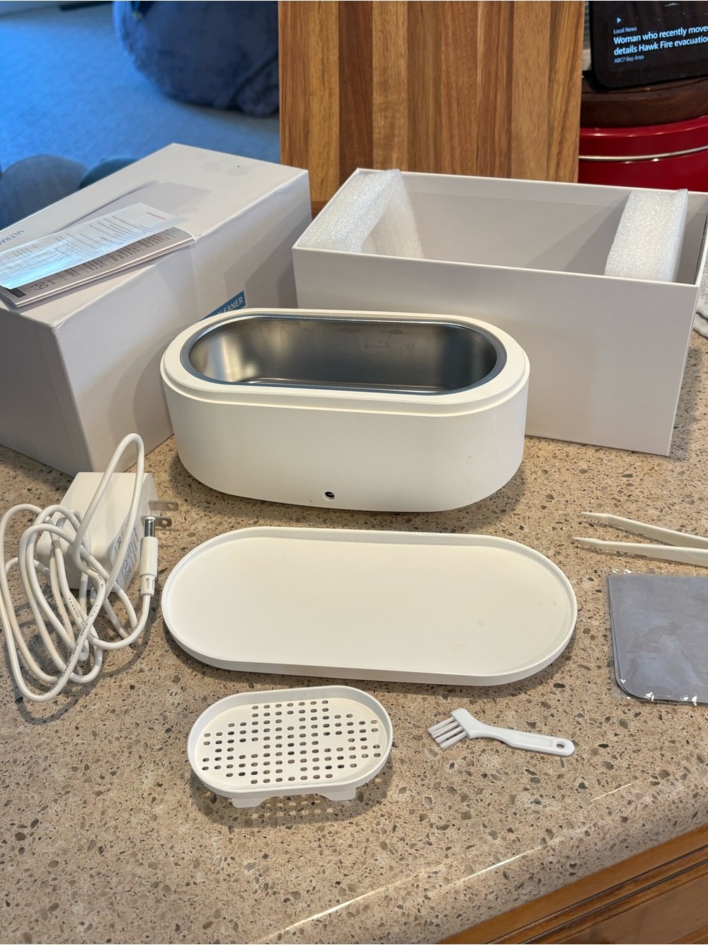 Ultrasonic Cleaner - White Electronic Cleaning Bath
